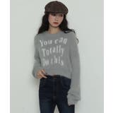 グレー | ロゴシャギーショートニット | WEGO【WOMEN】