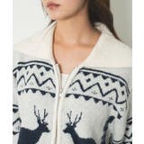 雪柄ダブルジップニット | WEGO【WOMEN】 | 詳細画像4 