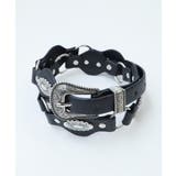 ブラック | Lウエスタンコンチョリングベルト | WEGO【WOMEN】