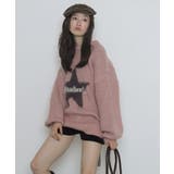 柄1 | シャギーグラフィックニットBIGプルオーバー | WEGO【WOMEN】