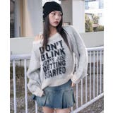 シャギー2WAYグラフィックワンショルニット | WEGO【WOMEN】 | 詳細画像4 