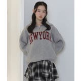 杢グレー | フラッフィーハーフジップニット | WEGO【WOMEN】