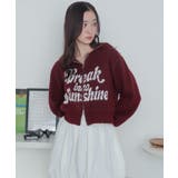 レッド | フラッフィーグラフィックジャガードニットZIPパーカー | WEGO【WOMEN】