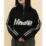 ブラック | ハーフジップロゴラグランニットプルオーバー | WEGO【WOMEN】