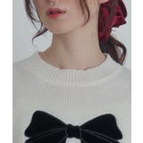 ベロアリボンアップリケタックスリーブニット | WEGO【WOMEN】 | 詳細画像4 