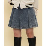 デニム淡加工色 | ケミカルフレアミニスカート | WEGO【WOMEN】