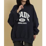 ネイビー | ハーフZIPカレッジビッグスウェット | WEGO【WOMEN】