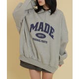 杢グレー | ハーフZIPカレッジビッグスウェット | WEGO【WOMEN】