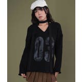 Vネックナンバービッグニット | WEGO【WOMEN】 | 詳細画像1 