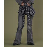 ブラック | フェイクスリーブフレアデニム | WEGO【WOMEN】