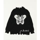 ブラック | バタフライダメージニット | WEGO【WOMEN】