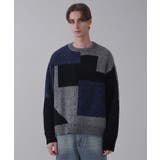 グレー | ベロアモールカラーブロックプルオーバー | WEGO【MEN】