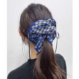 柄2 | Lリボンチェック柄フリルシュシュ | WEGO【WOMEN】