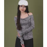 グレー | グラフィックオフショルレーストップ | WEGO【WOMEN】