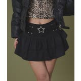 ブラック | スターベルト付きティアードスカパン | WEGO【WOMEN】