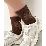 ブラウン | ラメロゴレオパード柄ソックス | WEGO【WOMEN】