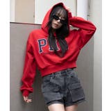 レッド | グラフィックショートプルパーカー | WEGO【WOMEN】