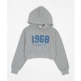 杢グレー | グラフィックショートプルパーカー | WEGO【WOMEN】