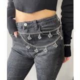 シルバー | Lビジューバタフライチェーンベルト | WEGO【WOMEN】