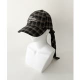 ブラック | ロゴ刺繍チェックリボンキャップ | WEGO【MEN】