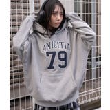 杢グレー | グラフィックビッグプルパーカー | WEGO【WOMEN】
