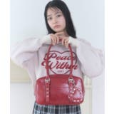 レッド | スタッズハートチャーム付きハトメボストン | WEGO【WOMEN】