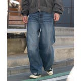 デニム中濃加工色 | カバーフィットバルーンデニムパンツ | WEGO【MEN】