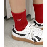 レッド | アルファベット刺繍ソックス | WEGO【WOMEN】