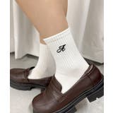 ホワイト | アルファベット刺繍ソックス | WEGO【WOMEN】