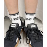 ホワイト | ラメロゴラインアンクルパイルソックス | WEGO【WOMEN】