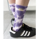 パープル | 刺繍ロゴタイダイソックス | WEGO【MEN】