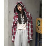 レッド | フードチェックシャツ | WEGO【WOMEN】