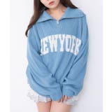 サックス | NEWYORKハーフジップニット | WEGO【WOMEN】