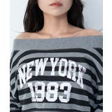 グラフィックオフショルショートスウェット | WEGO【WOMEN】 | 詳細画像6 
