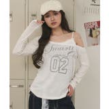 ホワイト | ワンショルダーナンバリングロゴT | WEGO【WOMEN】