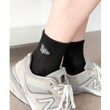 ブラック | Epic刺繍ロゴアンクルパイルソックス | WEGO【MEN】