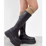 ライトブラウン | 切替リブニーハイソックス | WEGO【WOMEN】