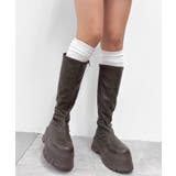 ホワイト | 切替リブニーハイソックス | WEGO【WOMEN】