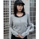 杢グレー | カーデドッキングレイヤードロンT | WEGO【WOMEN】