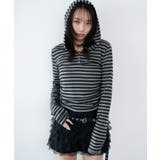 グレーボーダー | ヘンリーネックフードロンT | WEGO【WOMEN】