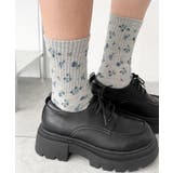 グレー | フラワー総柄リブソックス | WEGO【WOMEN】