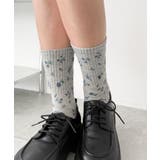 フラワー総柄リブソックス | WEGO【WOMEN】 | 詳細画像4 
