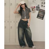 バックベルトクロスバギーデニム | WEGO【WOMEN】 | 詳細画像2