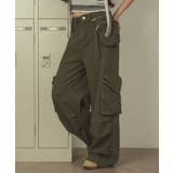 カーキ | ポーチ付きウォッシュドカーゴパンツ | WEGO【WOMEN】