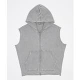 グレー | ブリーチダメージノースリーブZIPパーカー | WEGO【MEN】