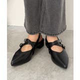 ブラック | ダブルベルトポインテッドシューズ | WEGO【WOMEN】