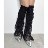 ブラック | レイヤードレースデザインレッグカバー | WEGO【WOMEN】