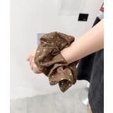 ブラウン | Lスターパターンシフォンシュシュ | WEGO【WOMEN】