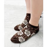 ハイビスカス柄ショートソックス | WEGO【WOMEN】 | 詳細画像2 