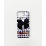 柄2 | ギンガムリボンiphoneケース(ブルー) | WEGO【WOMEN】